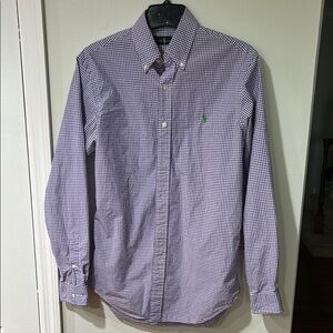 Ralph Lauren Purple and White Casual Button Down Shirt